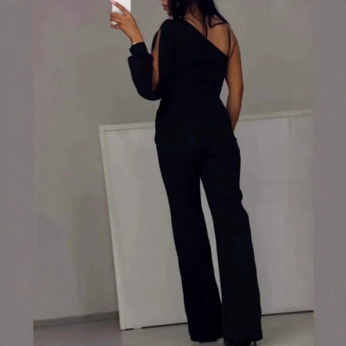 Ally™ One-Shoulder Flared Short Romper